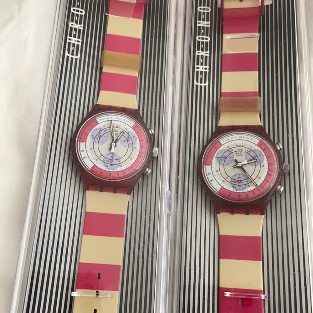 Swatch chronograph Navy Berry